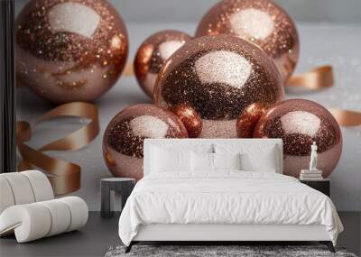 Enchanting Rose Gold Twinkling Particle Decoration Effect Wall mural