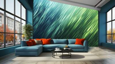 Energizing motion blur effect with dynamic green streaks in abstract background Wall mural