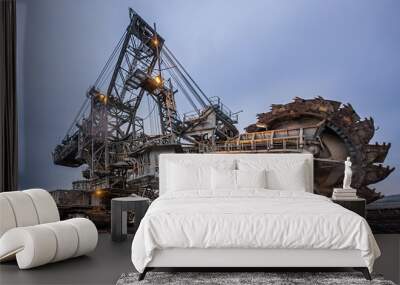 Enormous bucket wheel excavator at an open cut coal mine in Victoria, Australia Wall mural