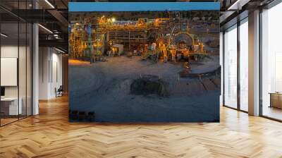 Night view of a copper mine head in NSW Australia Wall mural