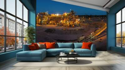 Night view of a copper mine head in NSW Australia Wall mural