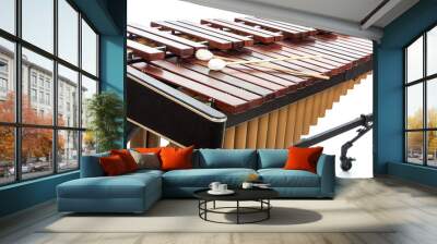 A Marimba with mallets on white Wall mural