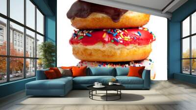 Assorted Donuts on white Wall mural