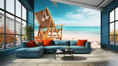 get into vacation mode with a stunning holiday beach banner image Wall mural