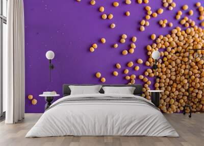 Grain beans on a purple backdrop Wall mural