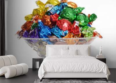 isolated crystal bowl of christmas chocolate Wall mural