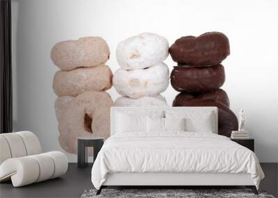 Three stacks of fresh donuts Wall mural