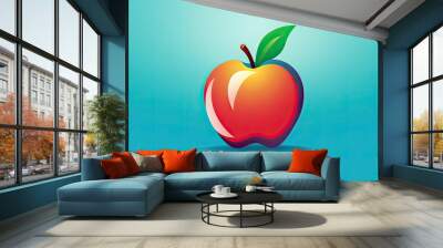 Healthy Food Campaign: Clean and Stylized Apple Icon, generative AI Wall mural