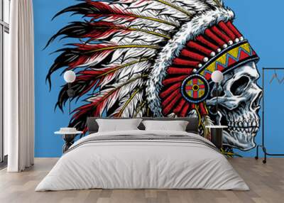 indian skull vector illustration Wall mural