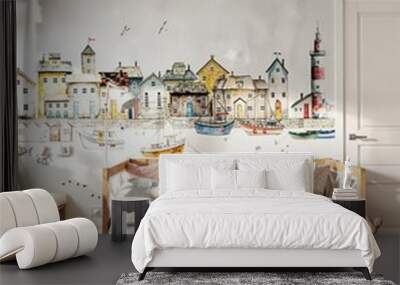 Kid's bedroom concept in a luxurious style.. Wall mural