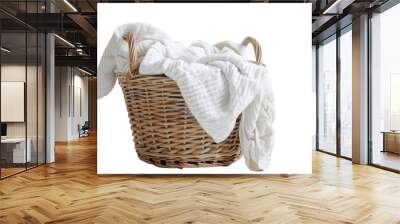 Laundry basket on transparent background Wall mural