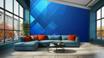 Modern design use: elegant geometric shapes and blue gradient Wall mural