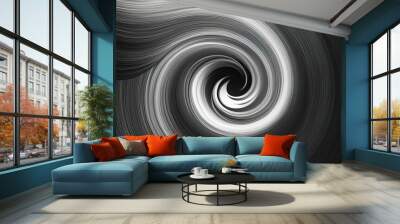 Monochrome Gradient Swirl Abstract Background with Grainy Texture Wall mural