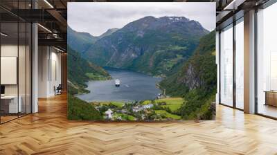 View of Geiranger fjord, Norway Wall mural