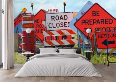 road signs montage Wall mural