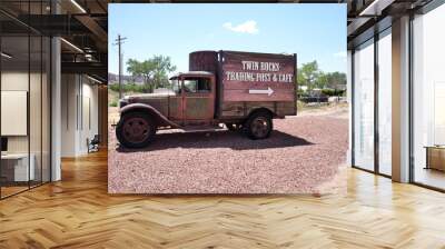 old truck on the road Wall mural