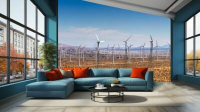 Panorama of Wind Farm in Palm Springs CA Wall mural