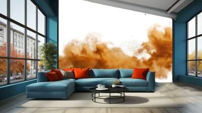 Sand explosion dust on transparent background  Wall mural