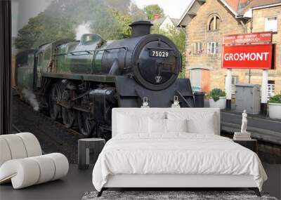 steam train at grosmont station Wall mural