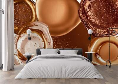 Shimmering Bronze Watercolor Texture with Liquid Paint Effects for Stunning Artwork Wall mural