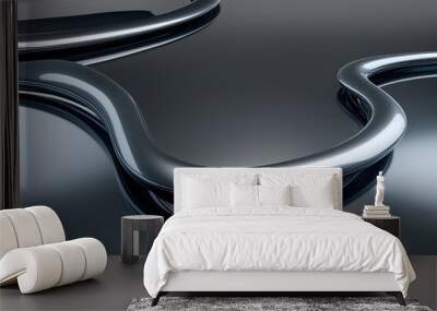 Sleek Organic Curves on a Shiny Glossy Surface Wall mural