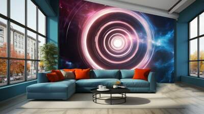 Stunning Cosmic Swirl Overlay with Ethereal Glow Wall mural