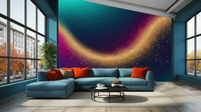 Teal Violet Fuchsia Gradient Background with Shimmering Gold Effects Wall mural