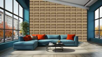 Three Dimensional Beige Lattice Pattern Background Illustration Wall mural