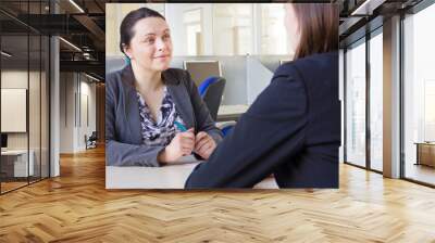 Smiling businesswoman on job interview. Boss women in business. Wall mural