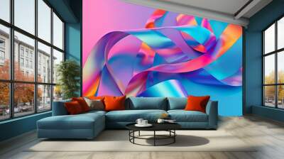 Twisted Ribbon Swirl: Vivid Gradient Background in Modern Style Wall mural