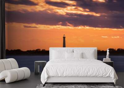 Ultra wide panorama of Cape May Lighthouse at Sunset  Wall mural