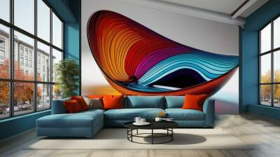 Vibrant Colorful Wavy Glass Design Featuring Striking Gradient Edges Wall mural