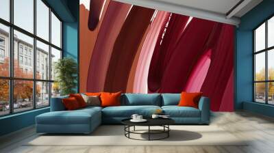 Vibrant Deep Chestnut Watercolor Strokes with Liquid Texture and Abstract Color Palette Wall mural