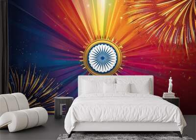 Vibrant Digital Art Background for Indian Republic Day Celebration Wall mural