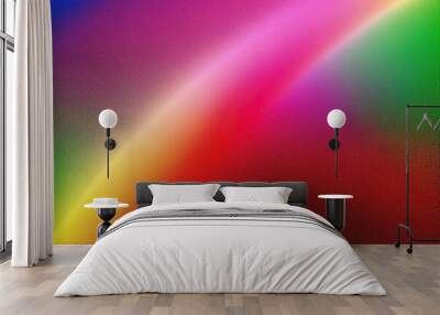 Vibrant Rainbow Gradient Background with Exciting Red Noise Texture and Playful Bubblegum Pink Design Wall mural