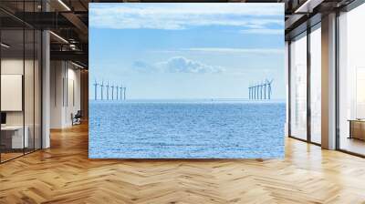 Wind Turbines in Sea Wall mural