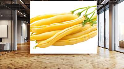 Yellow beans on white background Wall mural