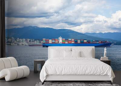 container cargo freight ship Wall mural