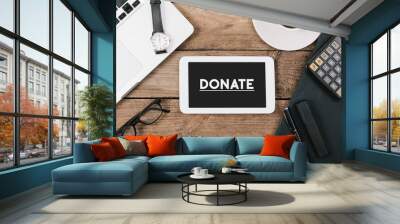 Headline Donate on tablet computer Wall mural