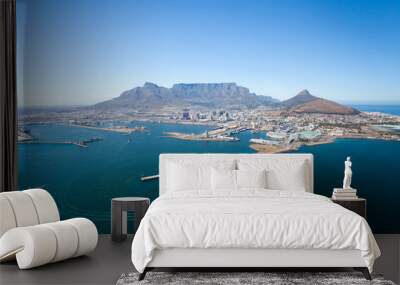 aerial view of Cape Town and table mountain, South Africa Wall mural