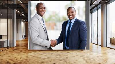 african american businesspeople handshaking Wall mural