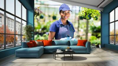 african american female gardener Wall mural