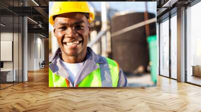 african american petrochemical worker portrait Wall mural