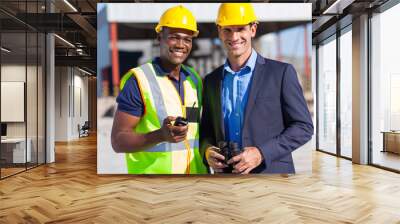 african construction worker and manager Wall mural