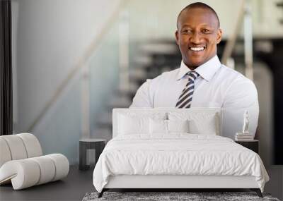 african office worker with arms crossed Wall mural