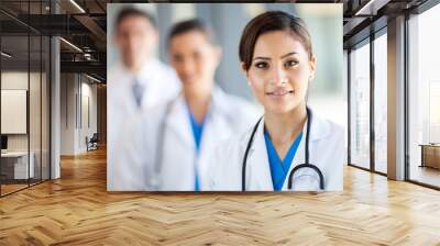 beautiful healthcare workers portrait in hospital Wall mural