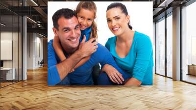 couple with their little daughter Wall mural