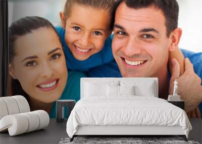 cute family face closeup Wall mural