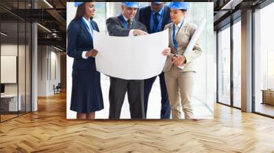 group of architects working on a project Wall mural