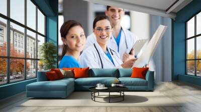 group of medical workers working together Wall mural